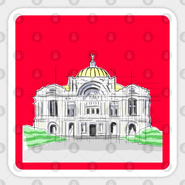 bellas artes mexico the palace of beaux arts in cdmx ecopop architecture art deco Sticker by jorge_lebeau